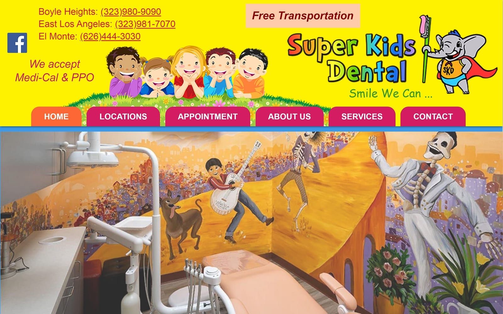 The screenshot of super kids dental superkidsdental. Net website