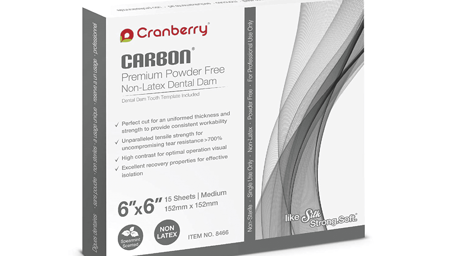 Carbon latex dental dam by cranberry