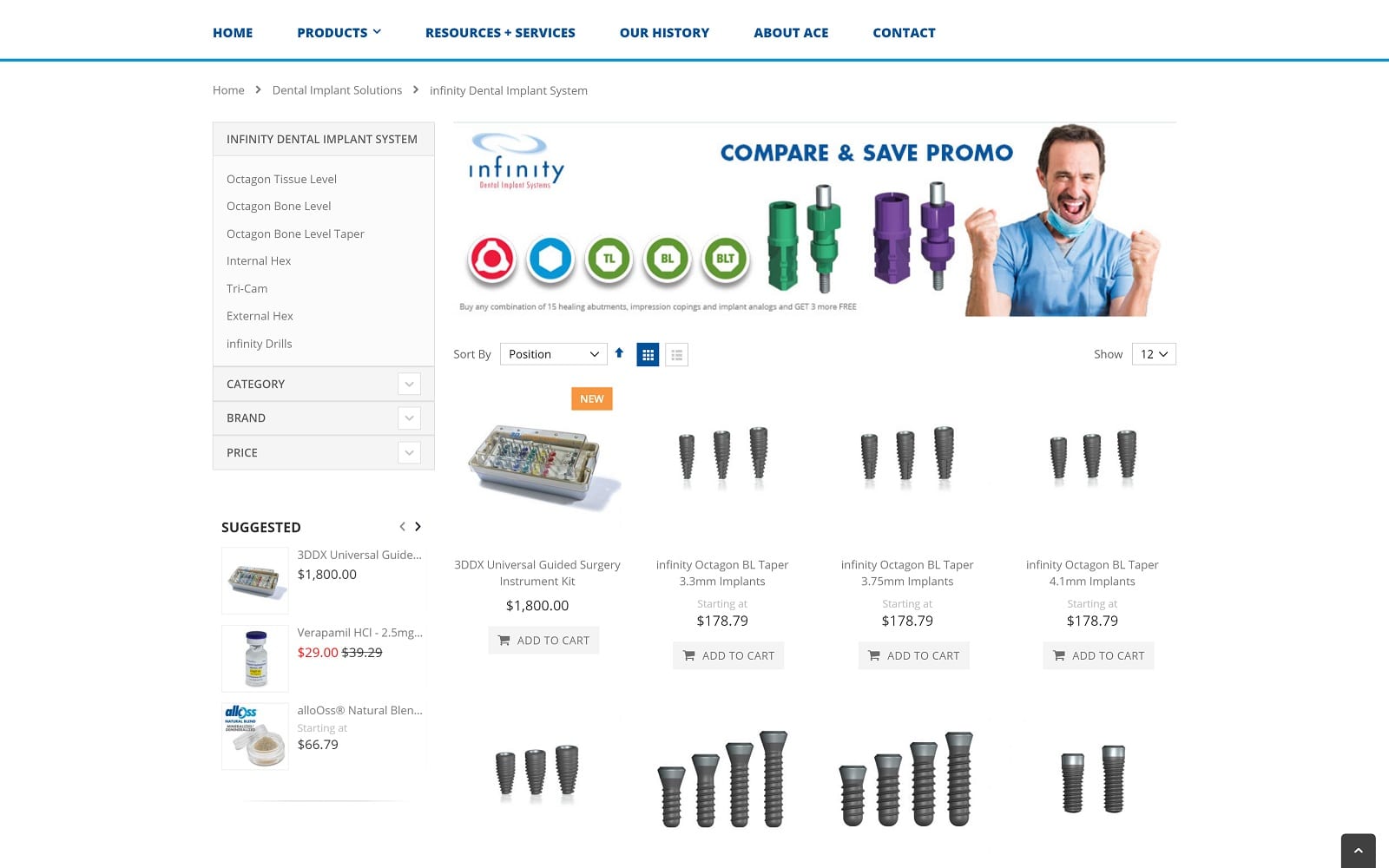 Acesurgical. Com dental implant solutions infinity dental implant system