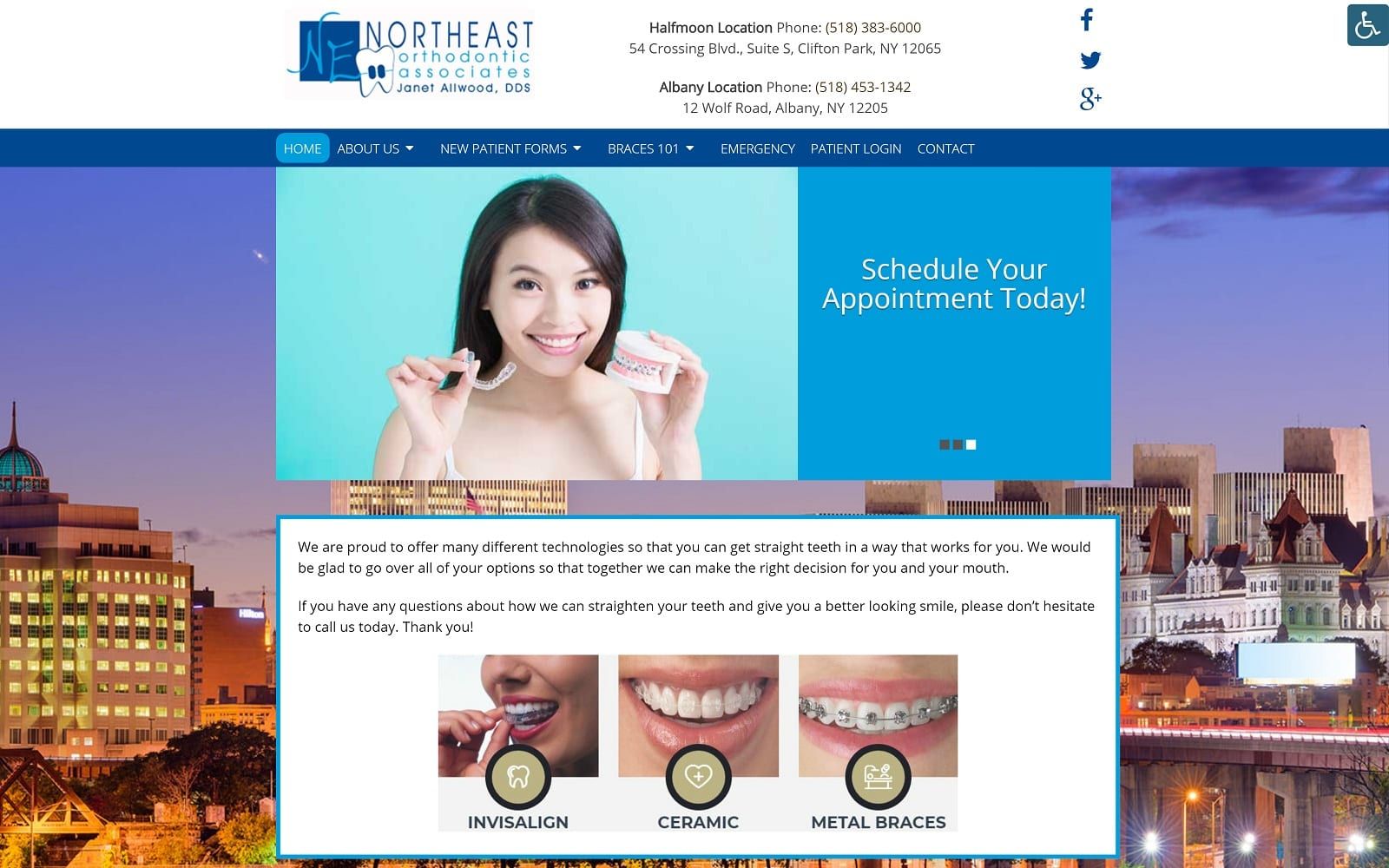 The screenshot of northeast orthodontic associates allwoodorthodontics. Com website