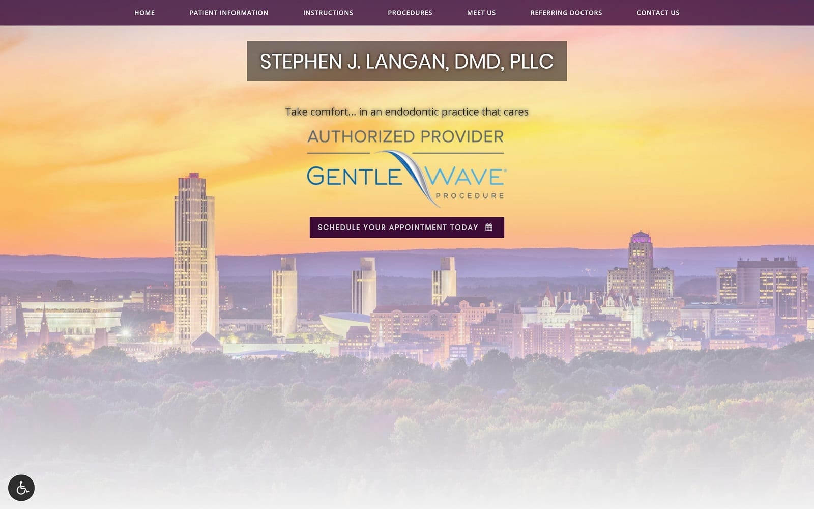 The screenshot of stephen j. Langan, dmd, pllc slanganendo. Com website