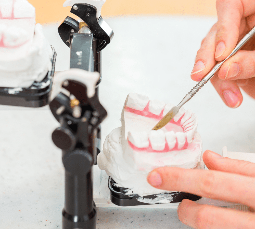 Image of Dental Prosthetic Being Painted