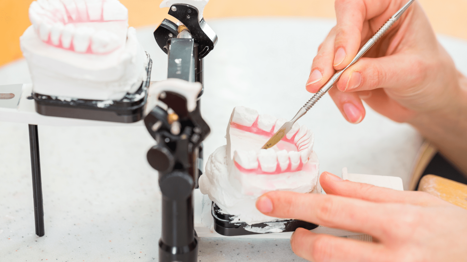 Image of Dental Prosthetic Being Painted