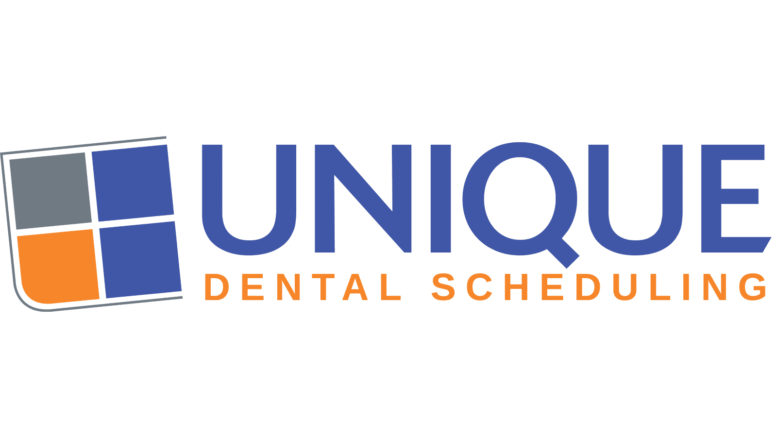 Unique dental scheduling logo