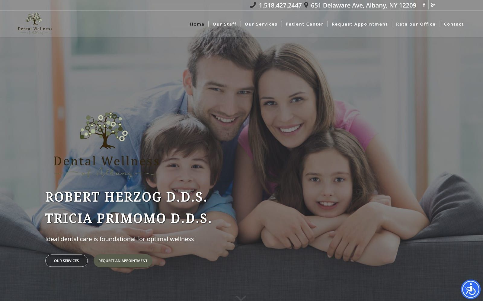 The screenshot of herzog and primomo dds 651dental. Com website