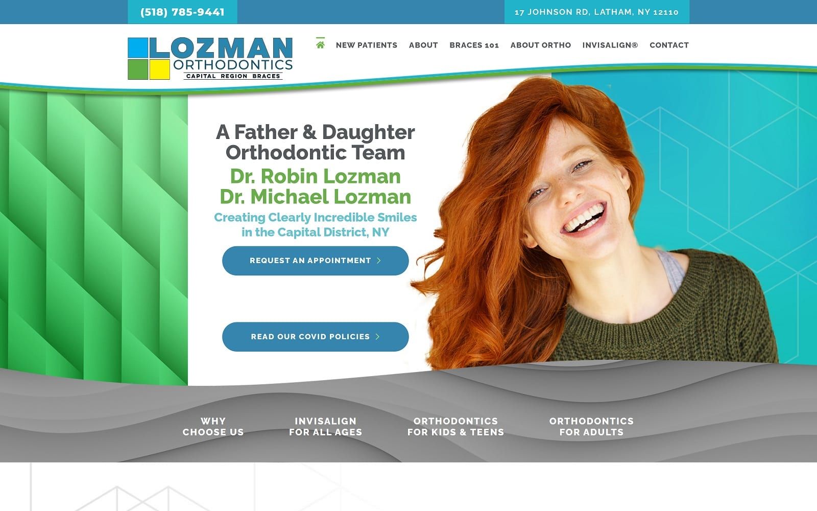 The screenshot of lozman orthodontics capitaldistrictortho. Com website