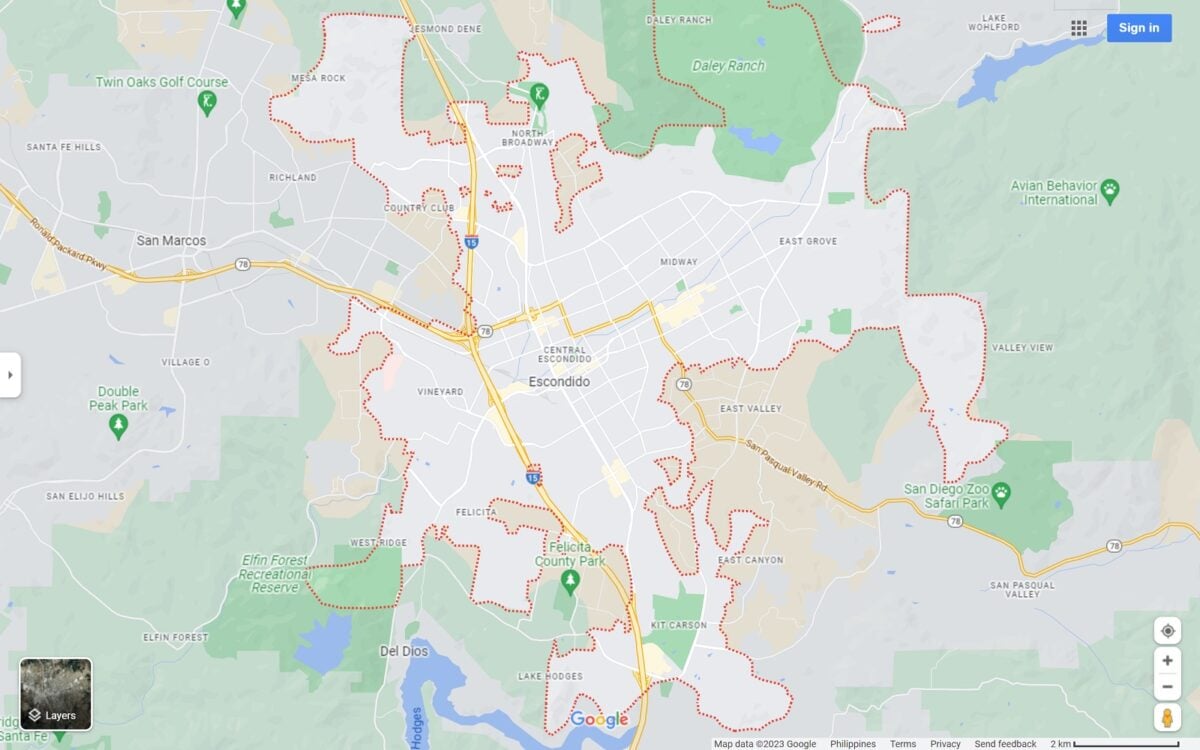 Escondido CA map