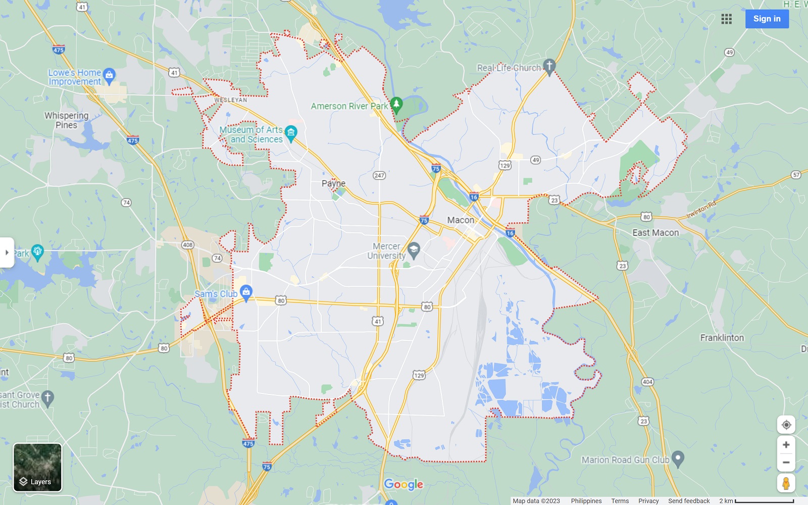 Macon GA map