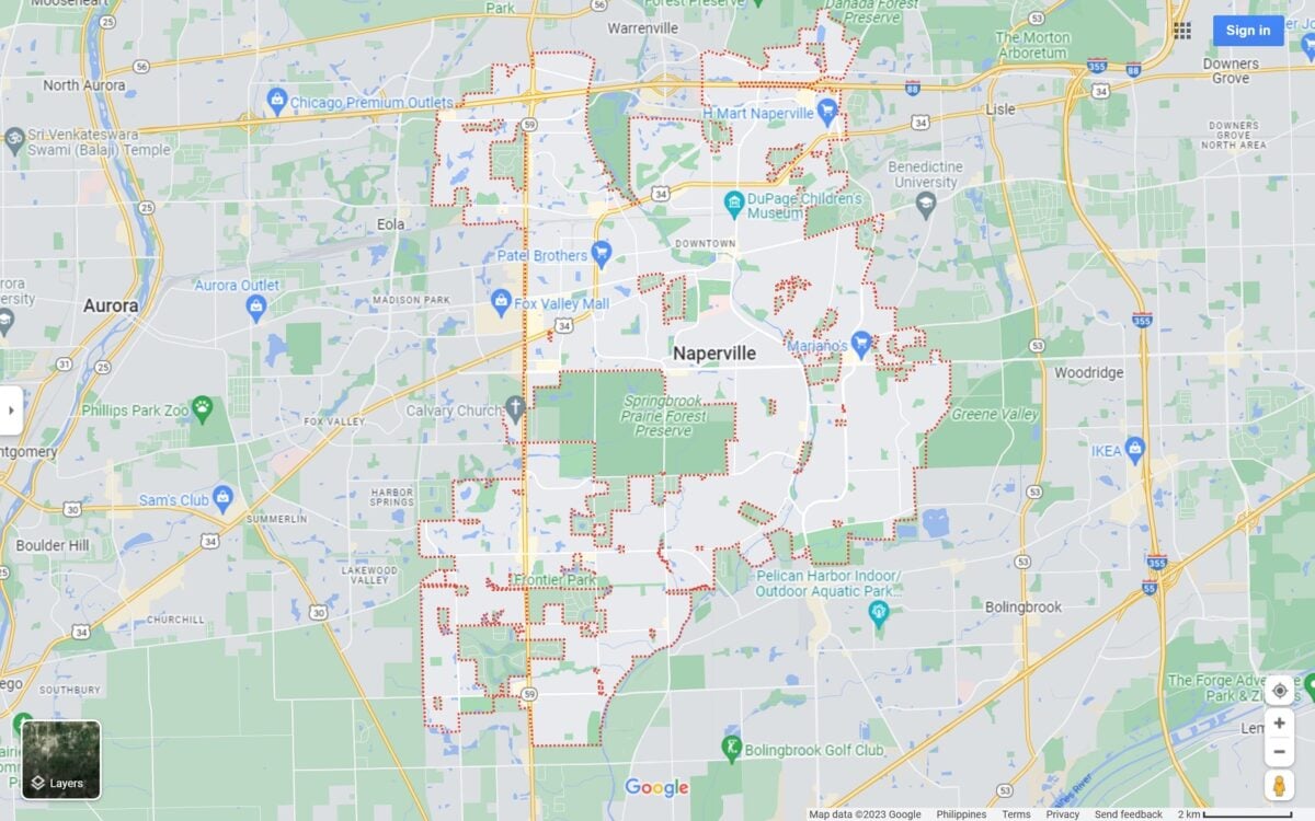 Naperville, IL map