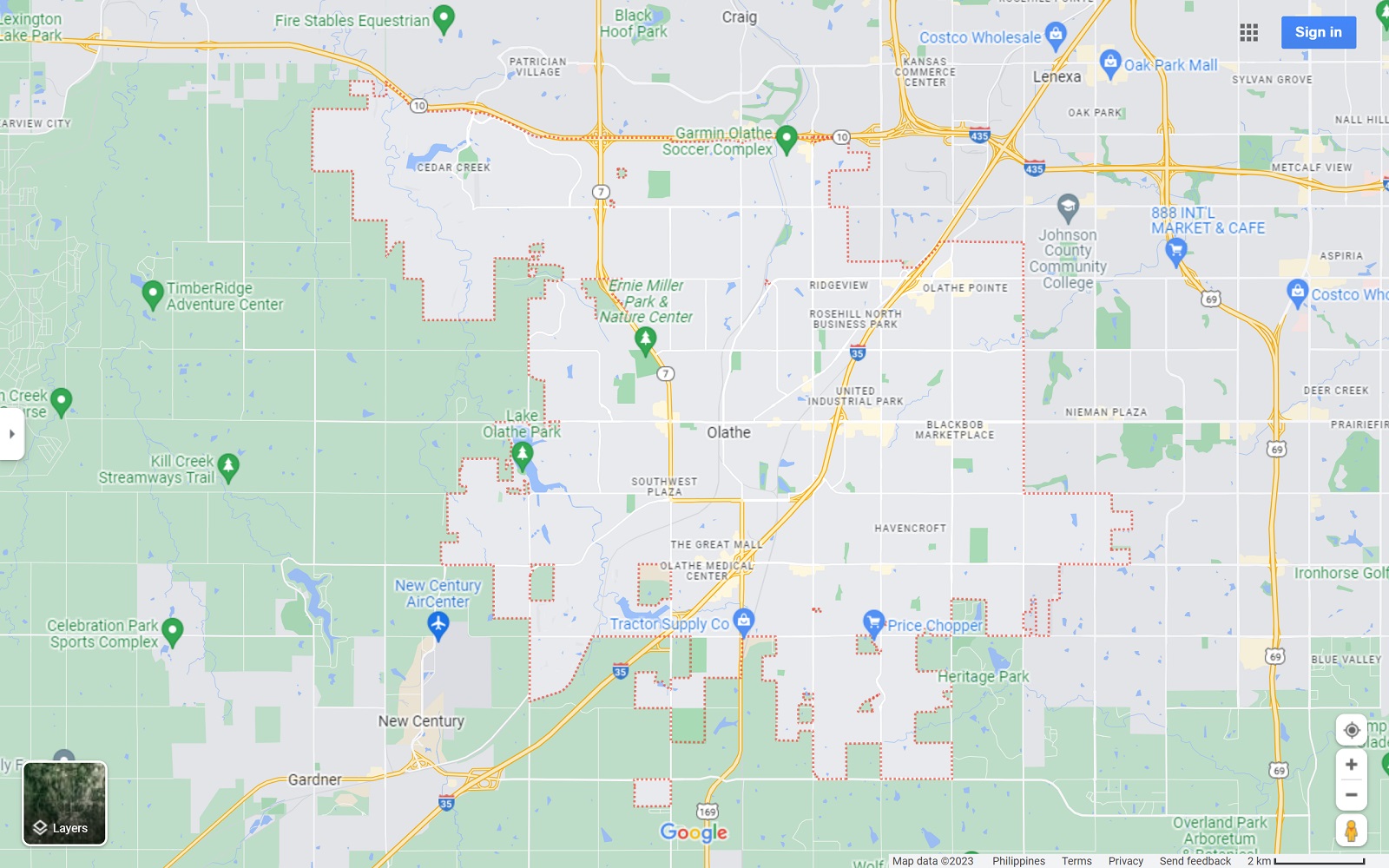 Olathe Ks map