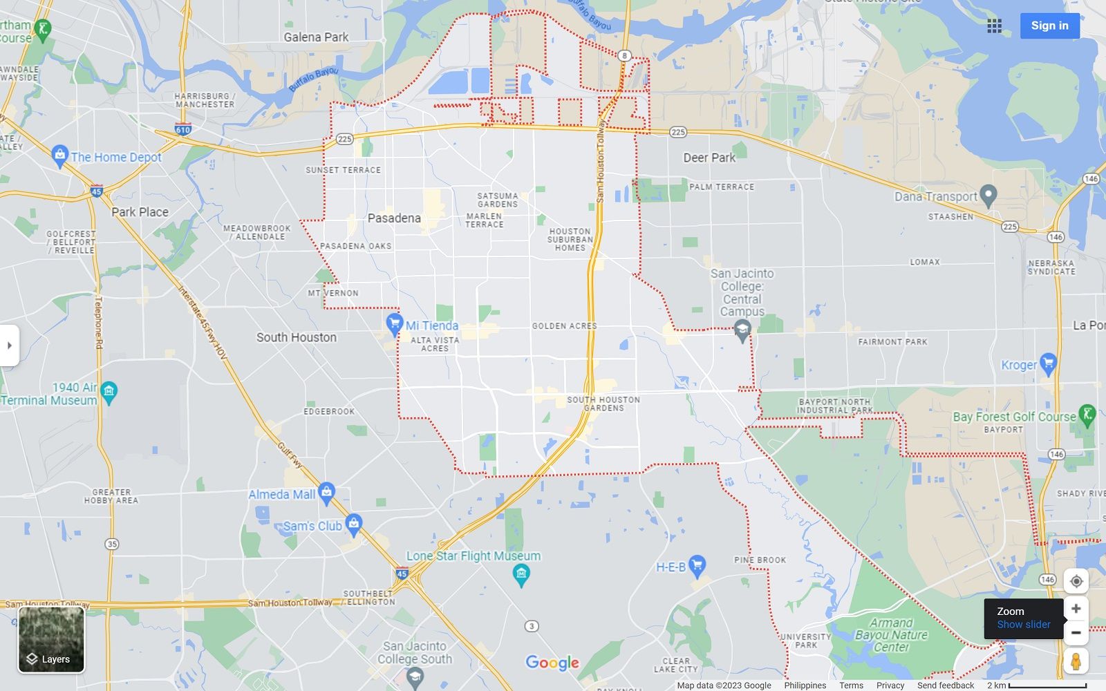 Pasadena TX map