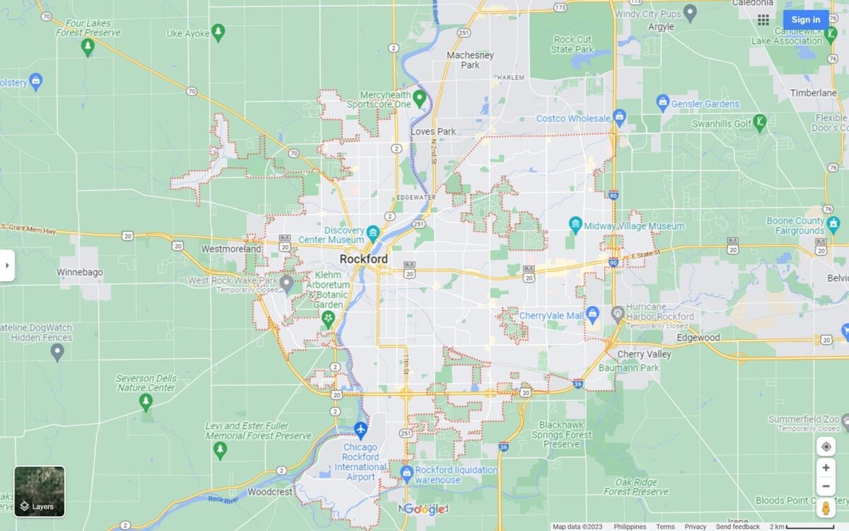 Rockford IL map