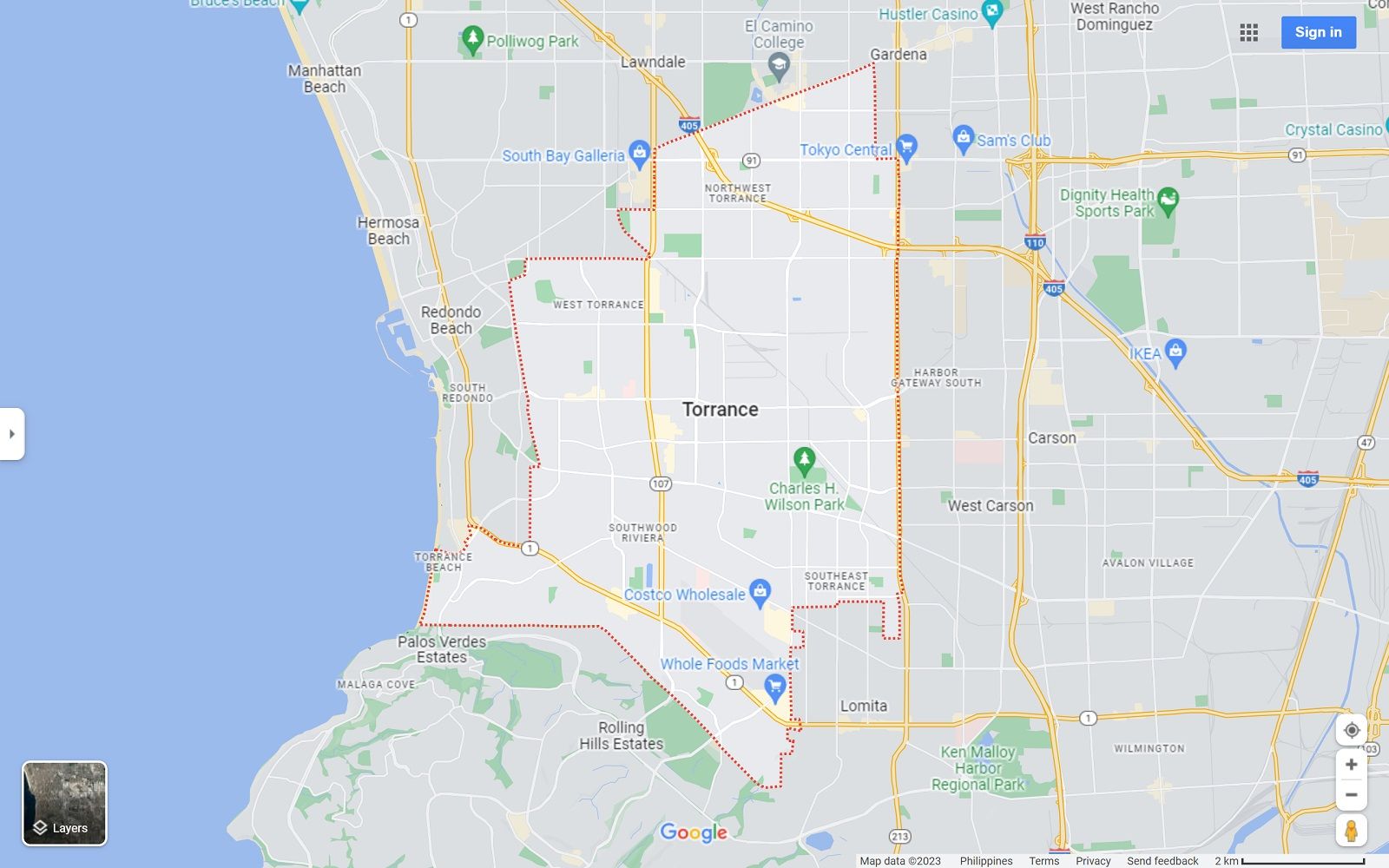 Torrance, CA map