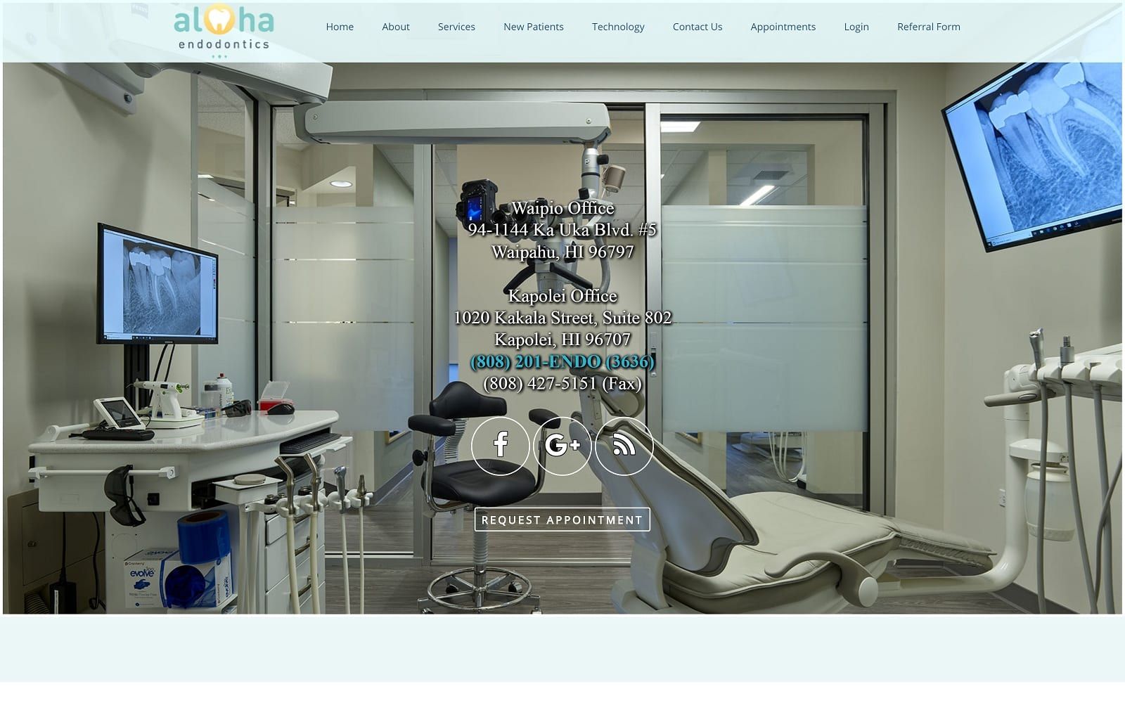 The screenshot of aloha endodontics alohaendodontics. Com website