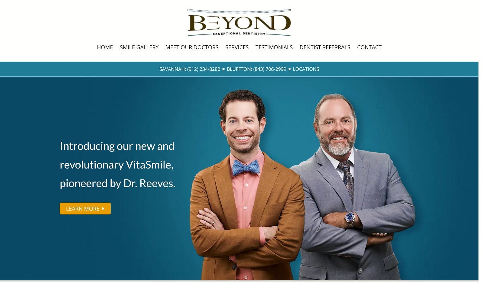 The screenshot of beyond exceptional dentistry thedurhamsmile. Com website