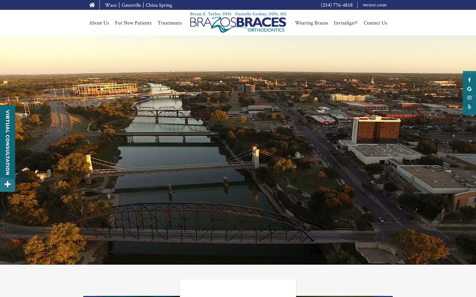 The screenshot of brazos braces brazosbraces. Com website