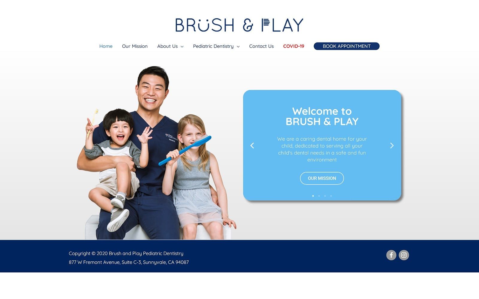 The screenshot of brush and play pediatric dentistry brushandplaydental. Com dr. Steven ko website