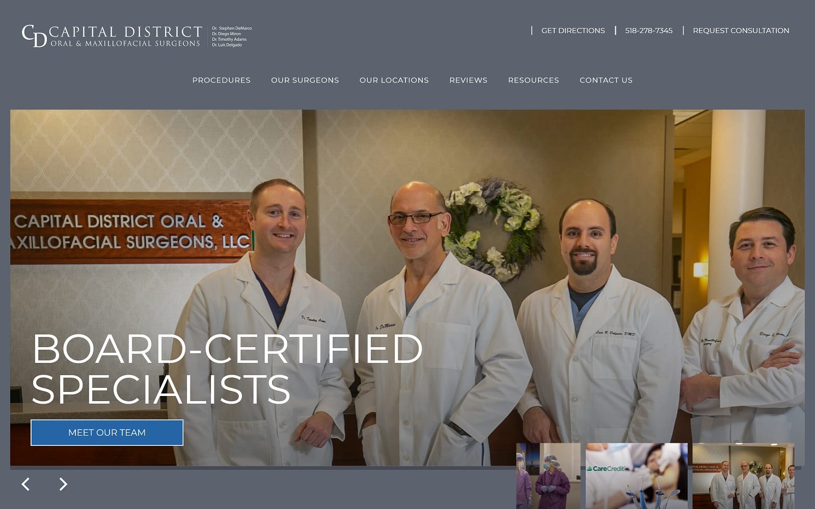 The screenshot of capital district oral & maxillofacial surgeons llc capitaldistrictoral. Com website