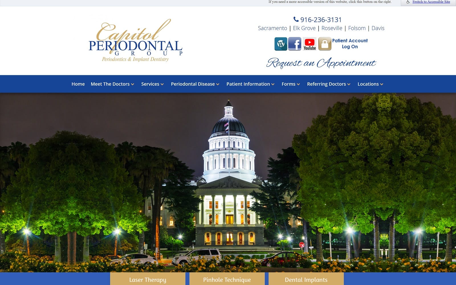 The screenshot of capitol periodontal group capitolperiodontal. Com website