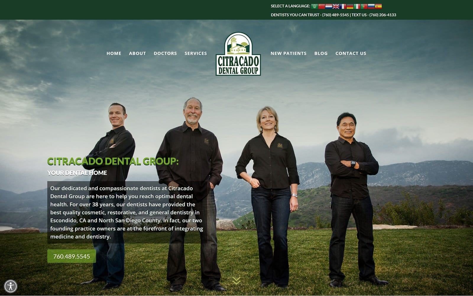 The screenshot of citracado dental group citracadodental. Com website