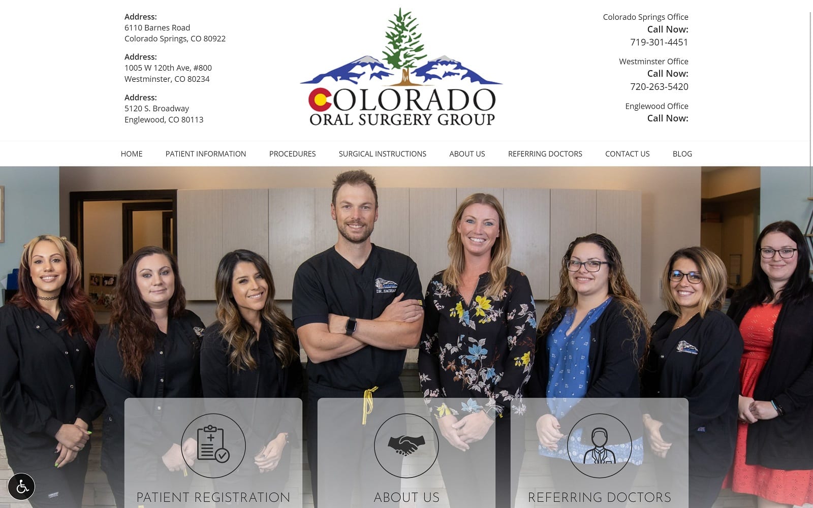 The screenshot of colorado oral surgery group coloradooralsurgerygroup. Com website