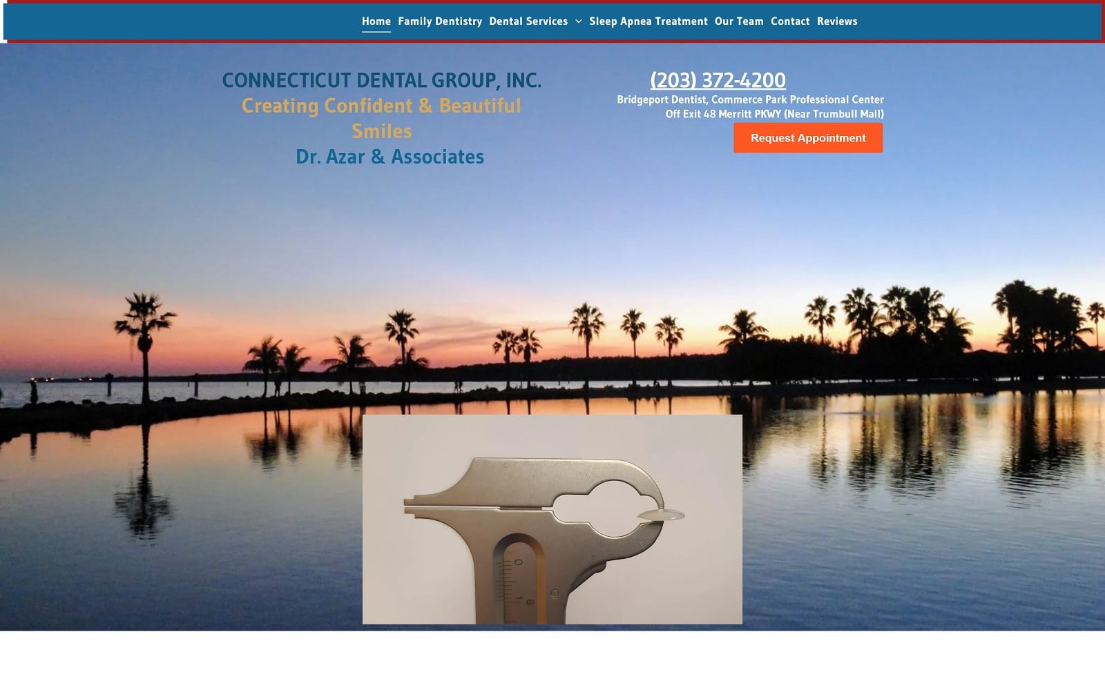 The screenshot of connecticut dental group- m. Azar dds connecticutdentalgroup. Com website