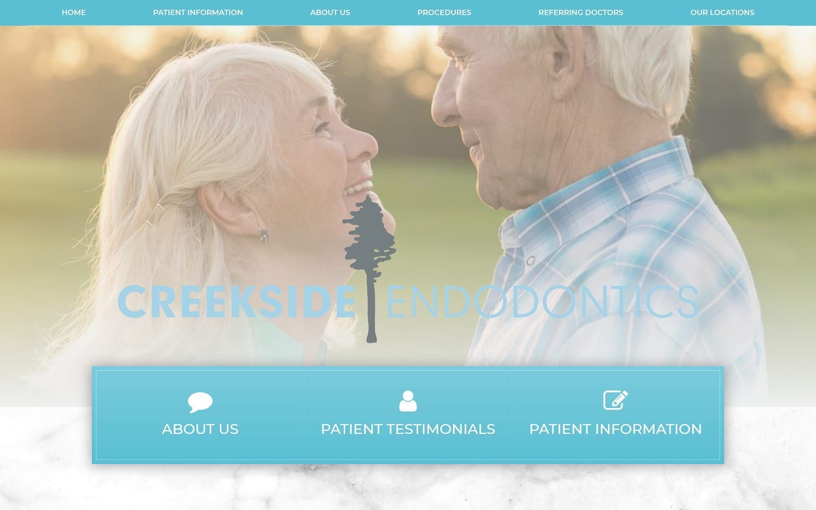The screenshot of creekside endodontics creeksideendo. Net website