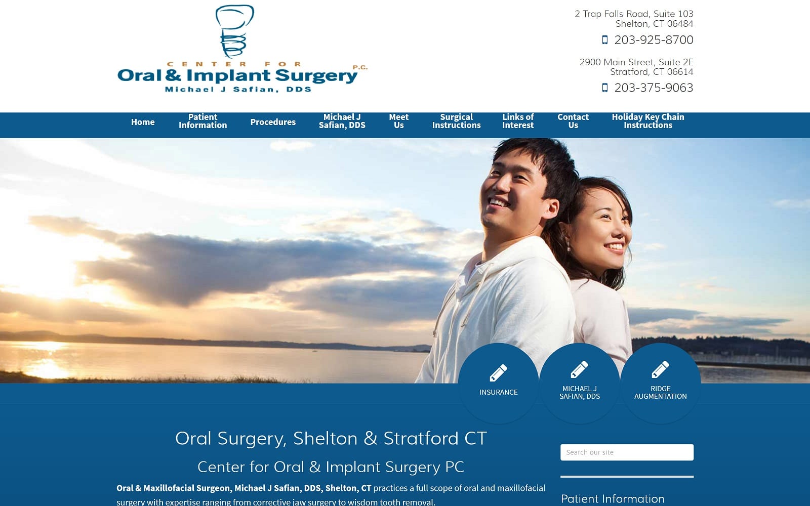 The screenshot of michael j safian, dds ctimplants. Com website