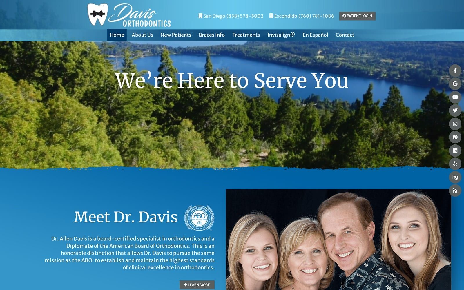 The screenshot of davis orthodontics davisortho. Com dr. Allen davis website