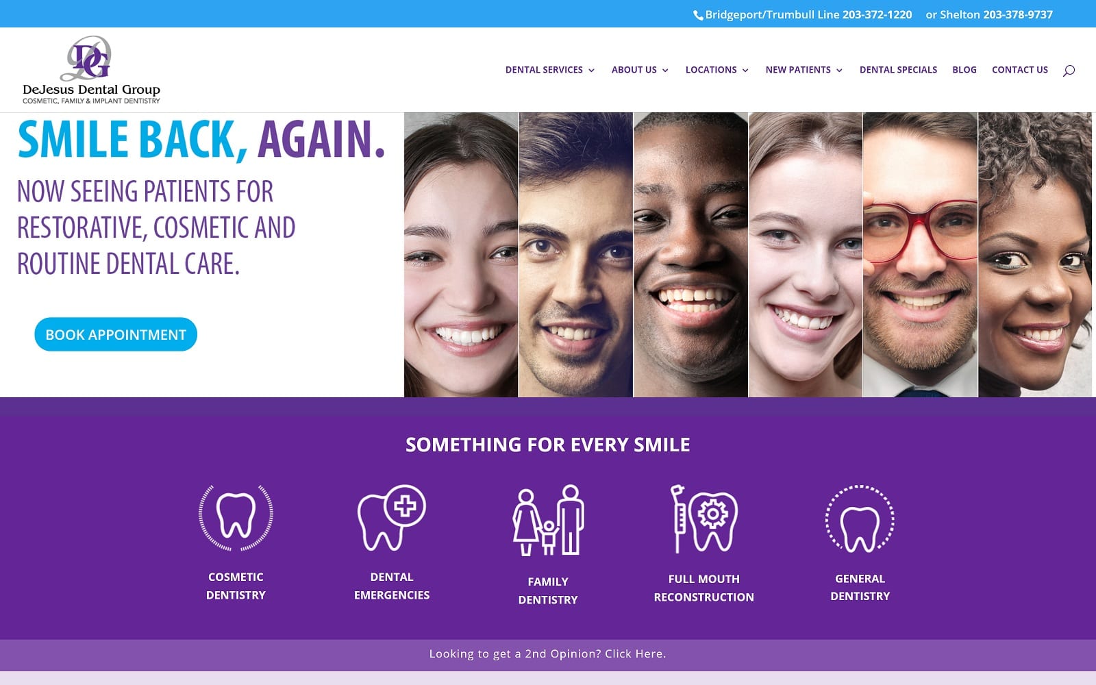 The screenshot of dejesus dental group dejesusdental. Com website