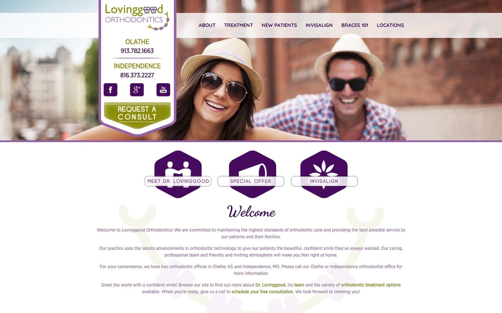 The screenshot of lovinggood orthodontics drl4braces. Com dr. Lovingood website