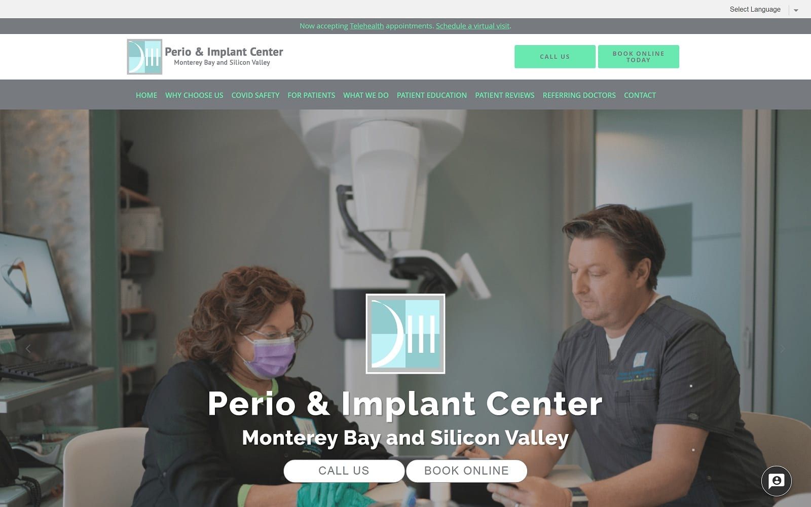 The screenshot of perio & implant center of monterey drpechak. Com dr. Jochen pechak website