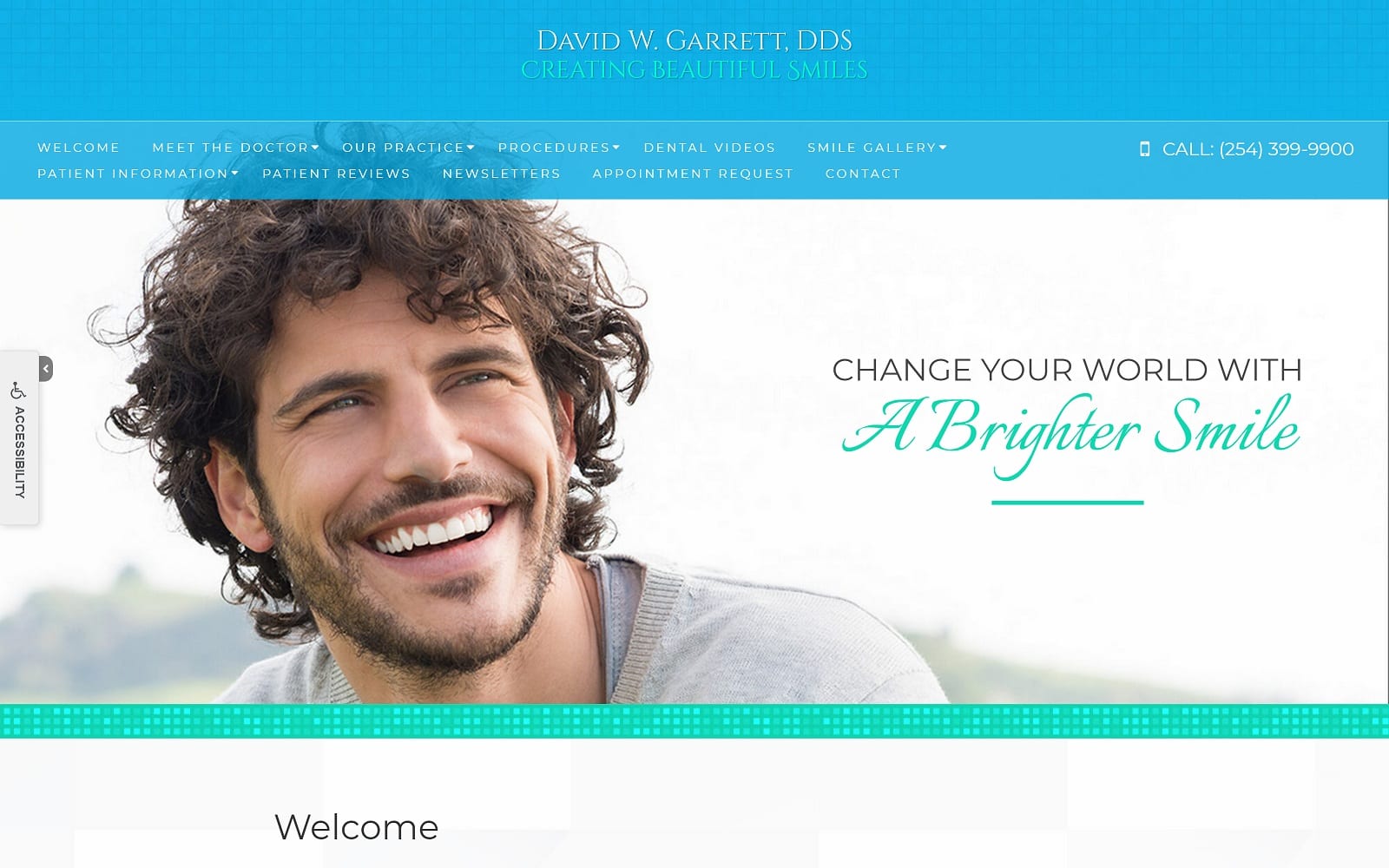 The screenshot of david w. Garrett, dds garrettfamilydental. Com website