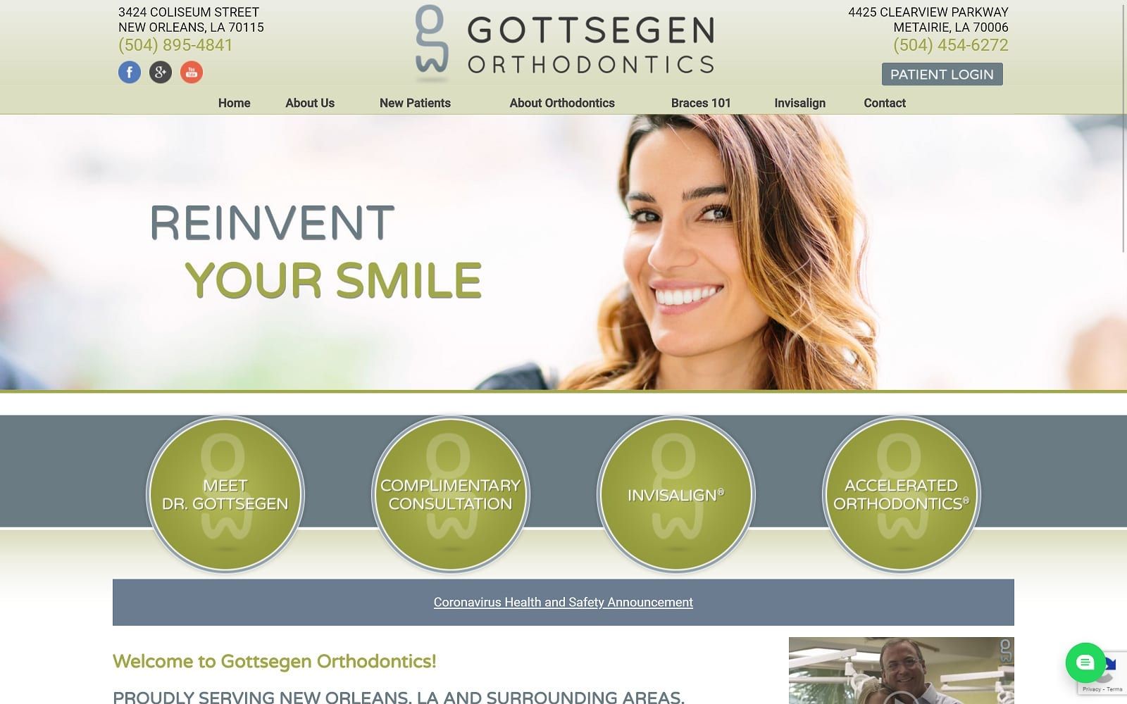 The screenshot of gottsegen orthodontics gottsegenorthodontics. Com website