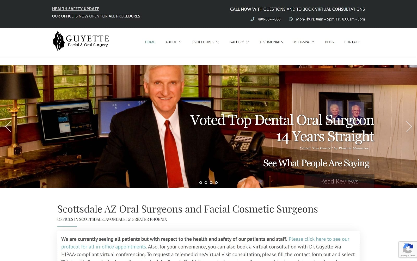 The screenshot of guyette facial & oral surgery center guyettesurgery. Com website