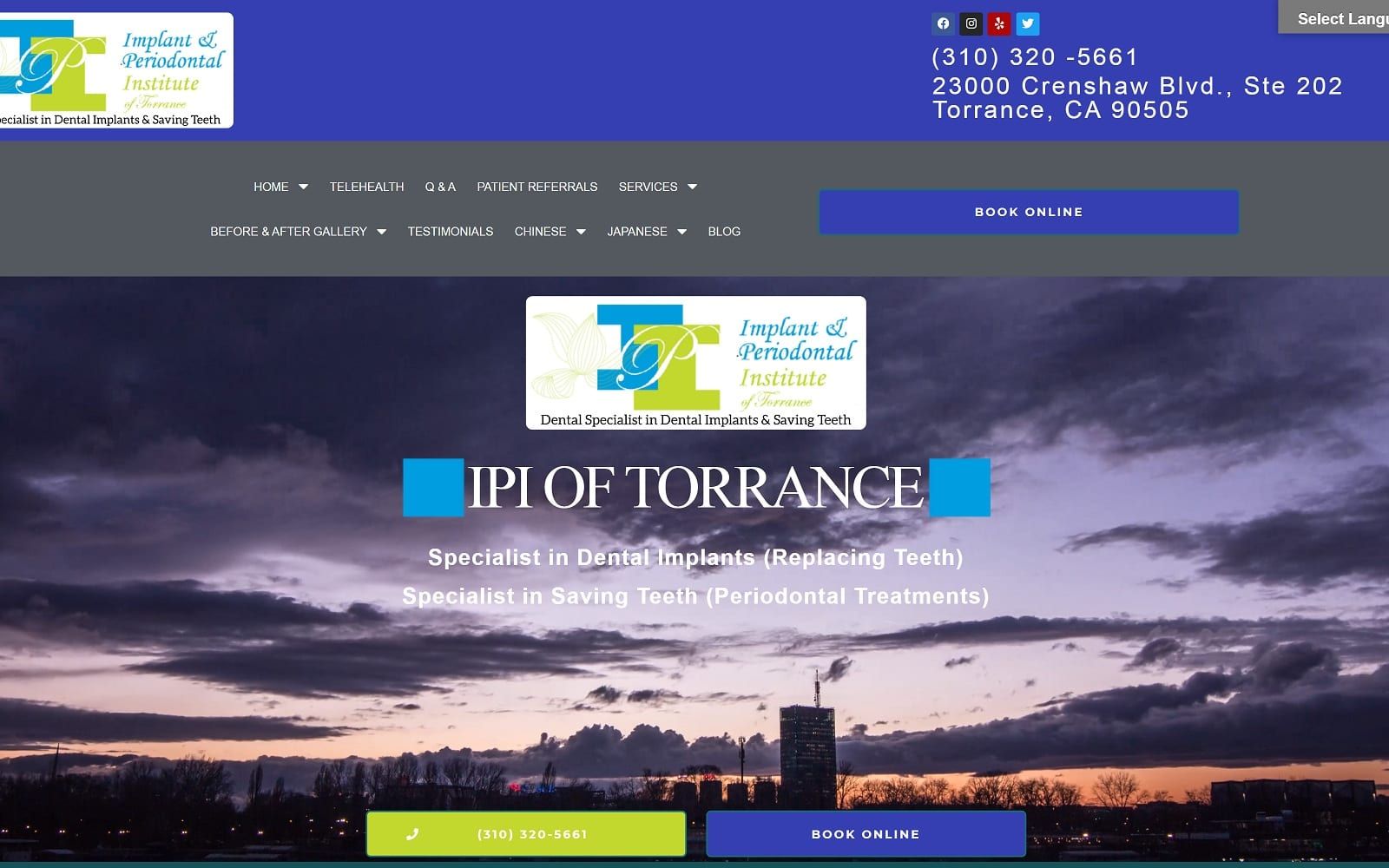 The screenshot of ipi of torrance ipioftorrance. Com website