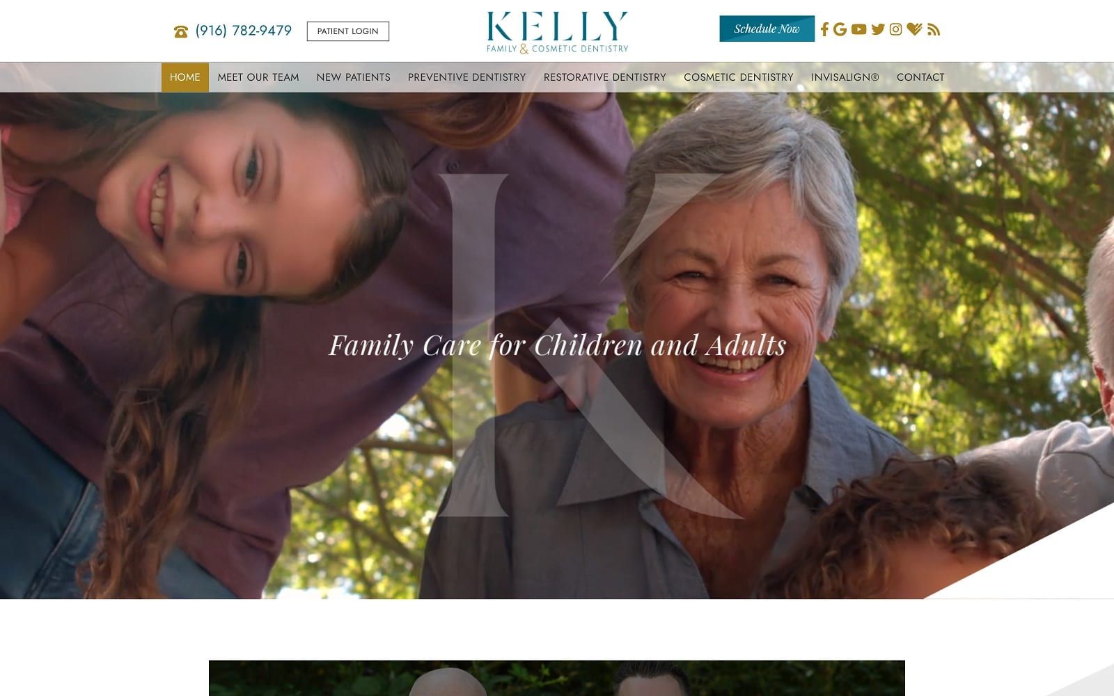 The screenshot of sidney d. Kelly, dmd family and cosmetic dentistry kellyfamilydentist. Com website