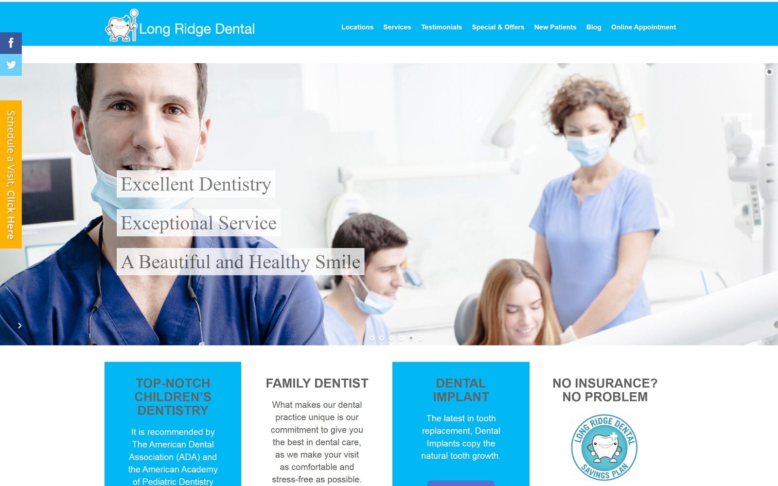 The screenshot of bridgeport dental partners longridgedental. Com website