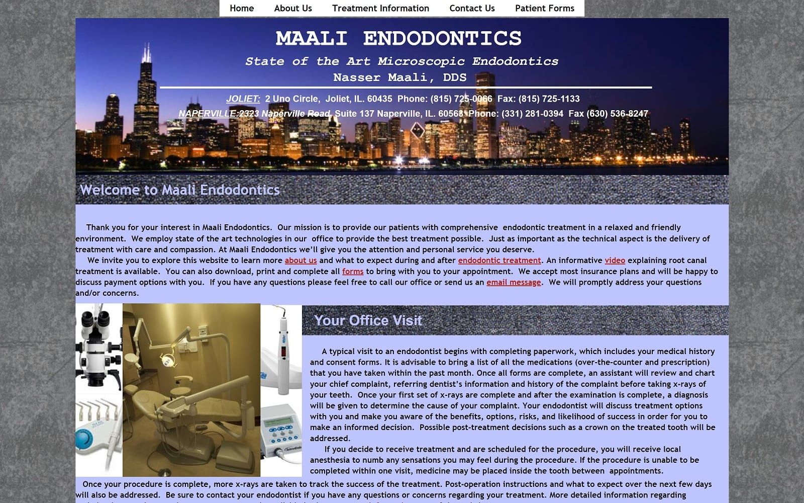 The screenshot of dr. Nasser maali maaliendo. Com website