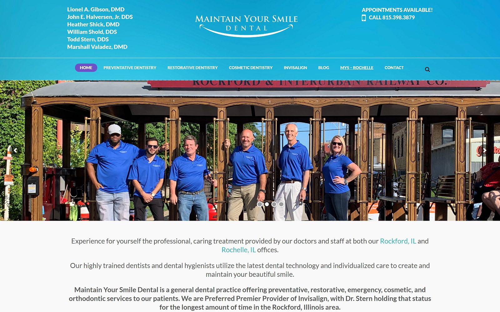 The screenshot of maintain your smile dental maintainyoursmile. Com website