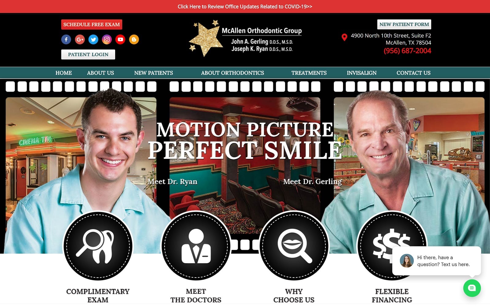 The screenshot of mcallen orthodontic group mcallenorthodonticgroup. Com website