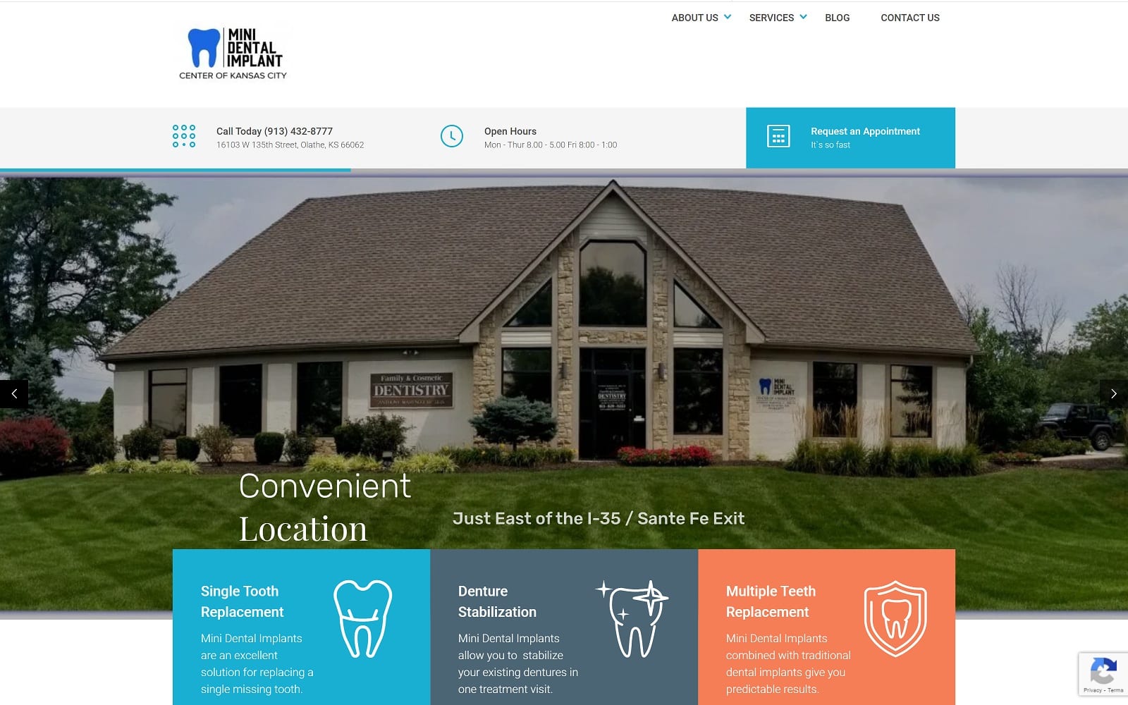 The screenshot of mini dental implant center of kansas city website