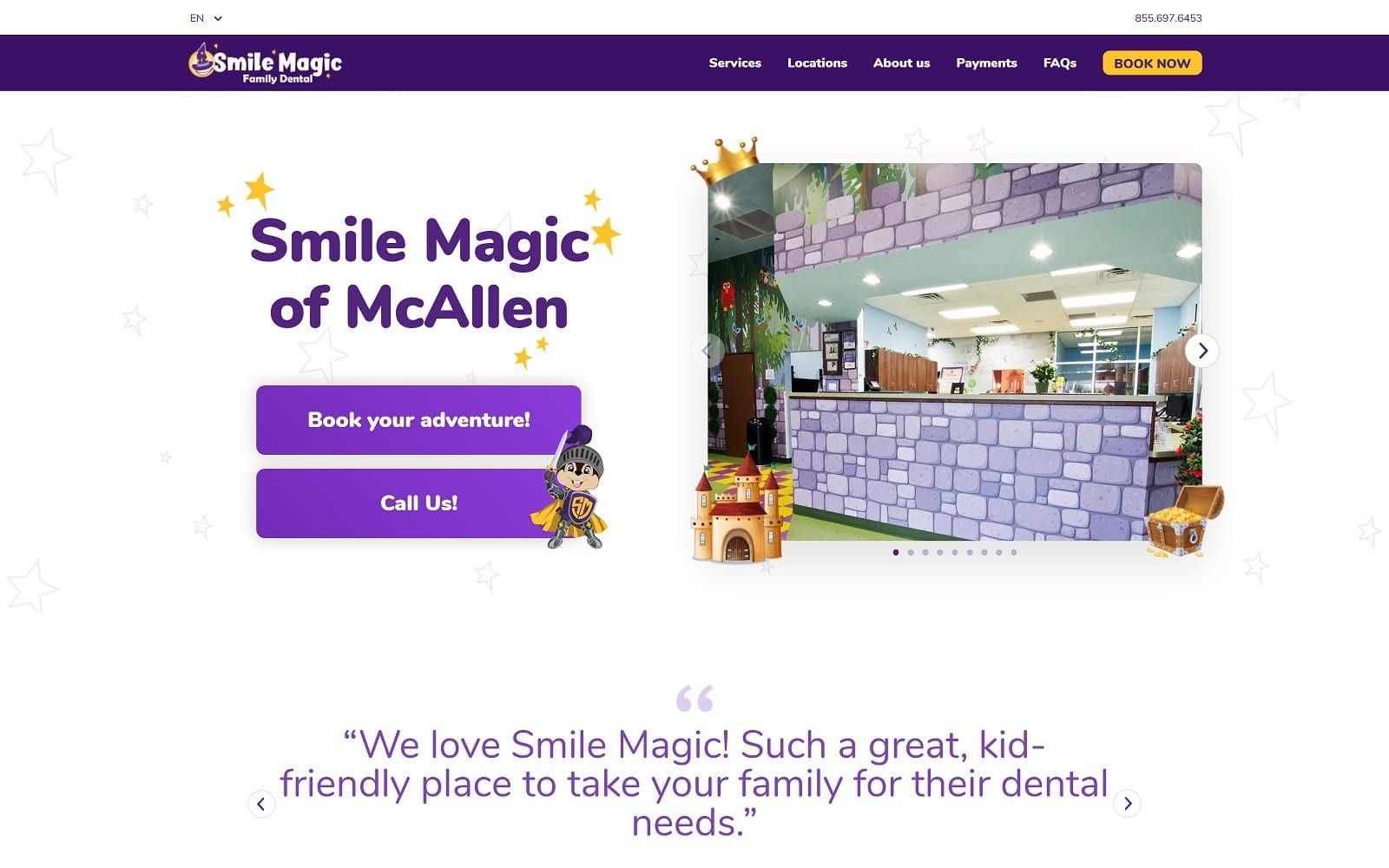 The screenshot of smile magic of mcallen mysmilemagic. Com/locations/mcallen/ website