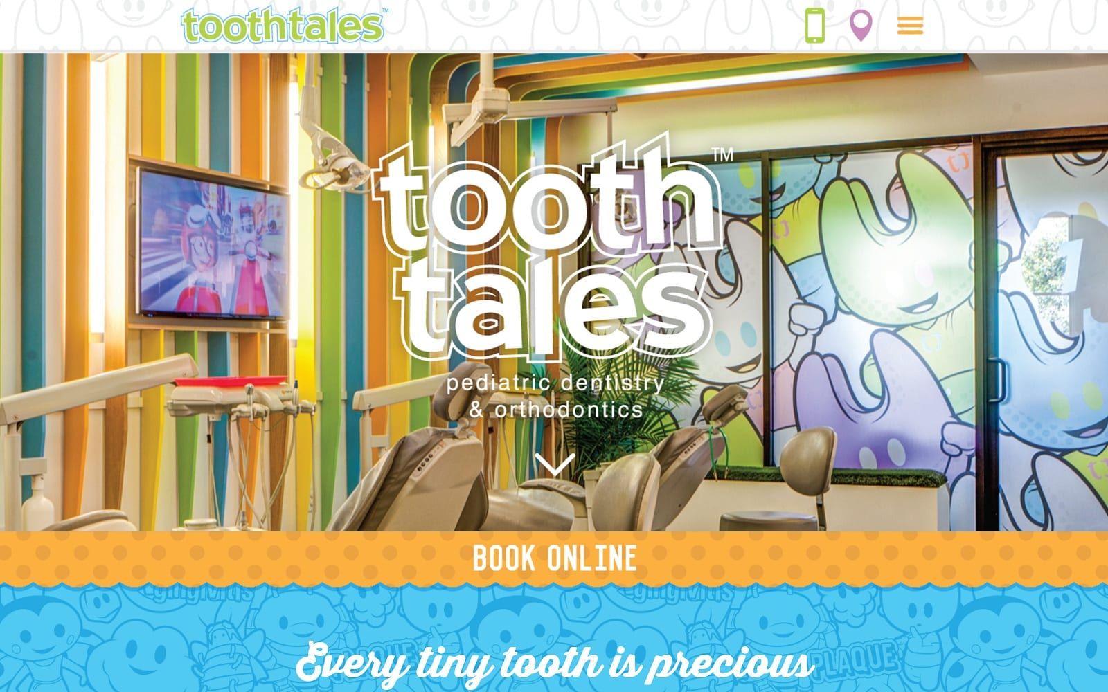 The screenshot of tooth tales pediatric dentistry & orthodontics mytoothtales. Com website