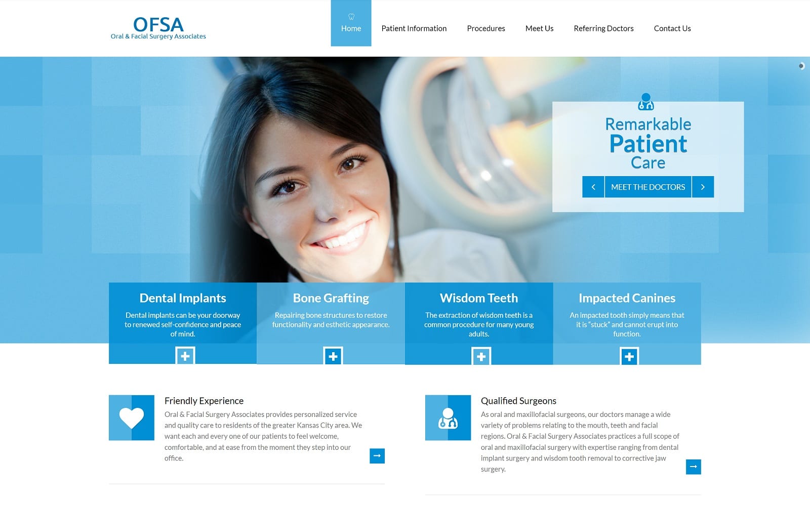 The screenshot of oral & facial surgery associates ofsa-ks. Com website