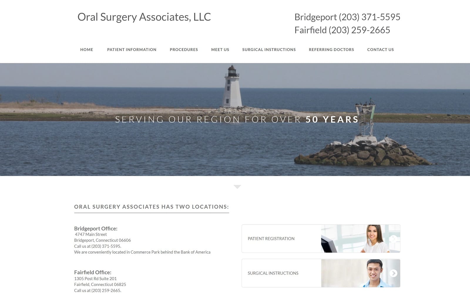 The screenshot of oral surgery associates oralsurgeryassociatesct. Com website