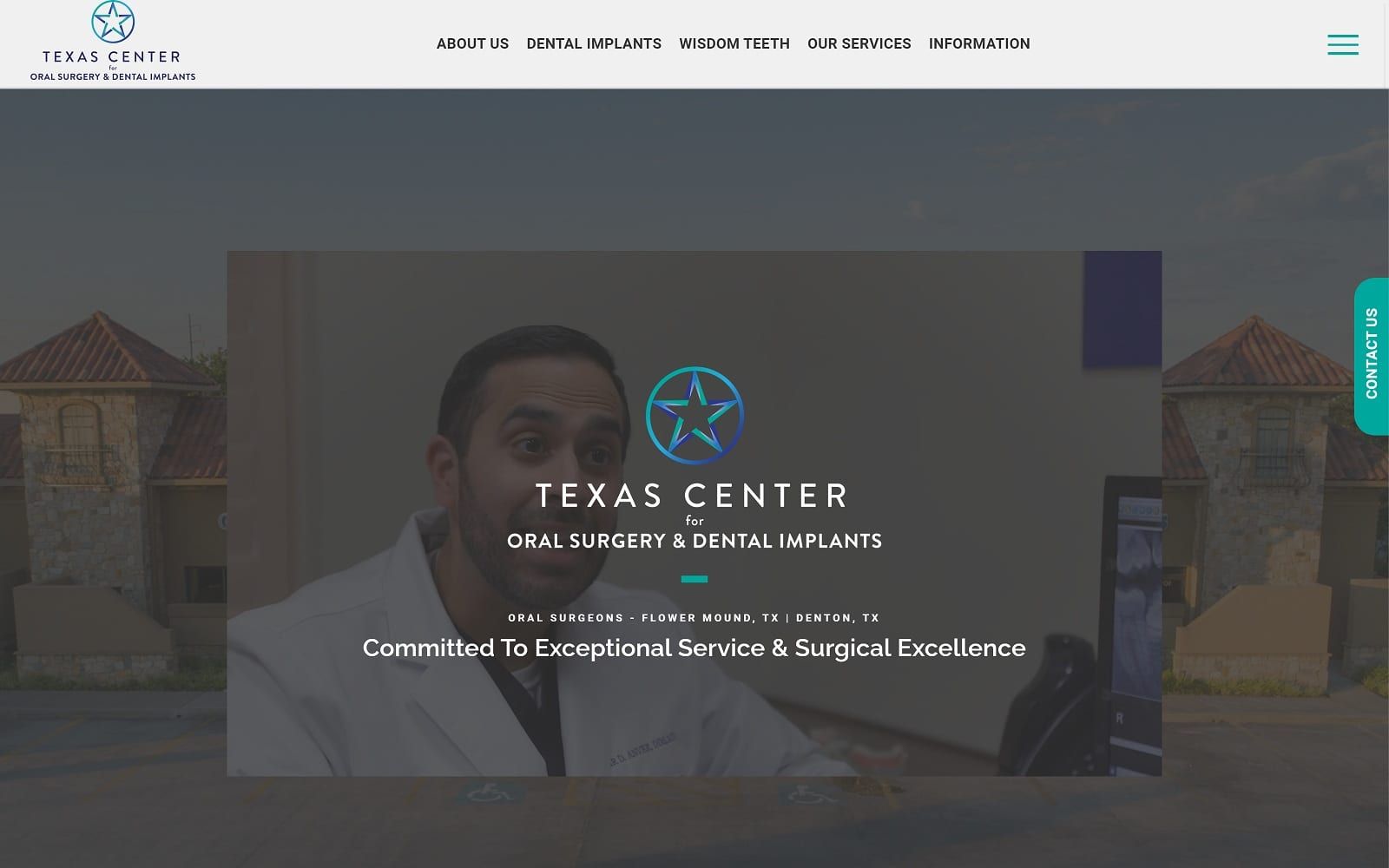 The screenshot of texas center for oral surgery & dental implants oralsurgerytexas. Com website