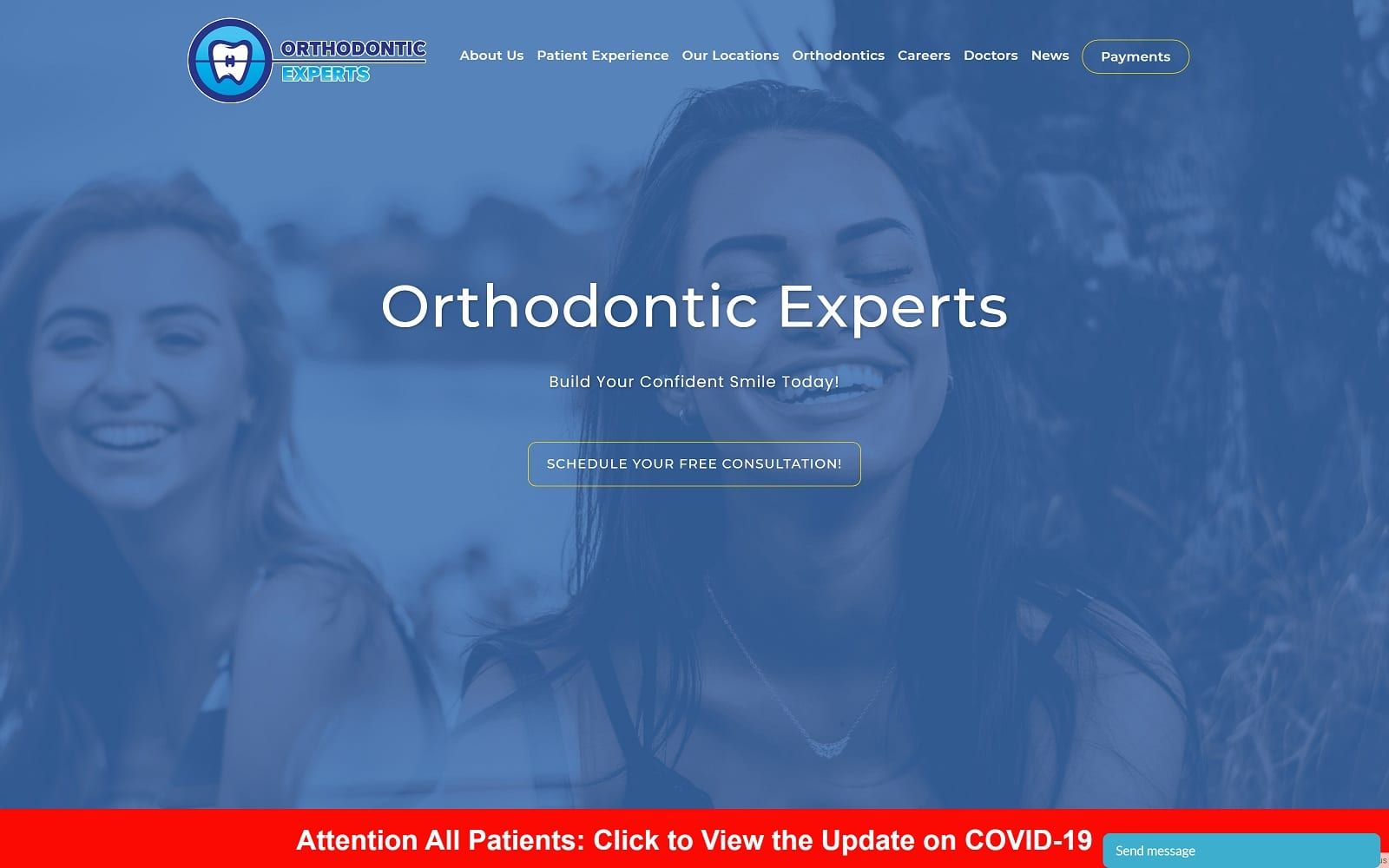 The screenshot of orthodontic experts orthodonticexprts. Com website