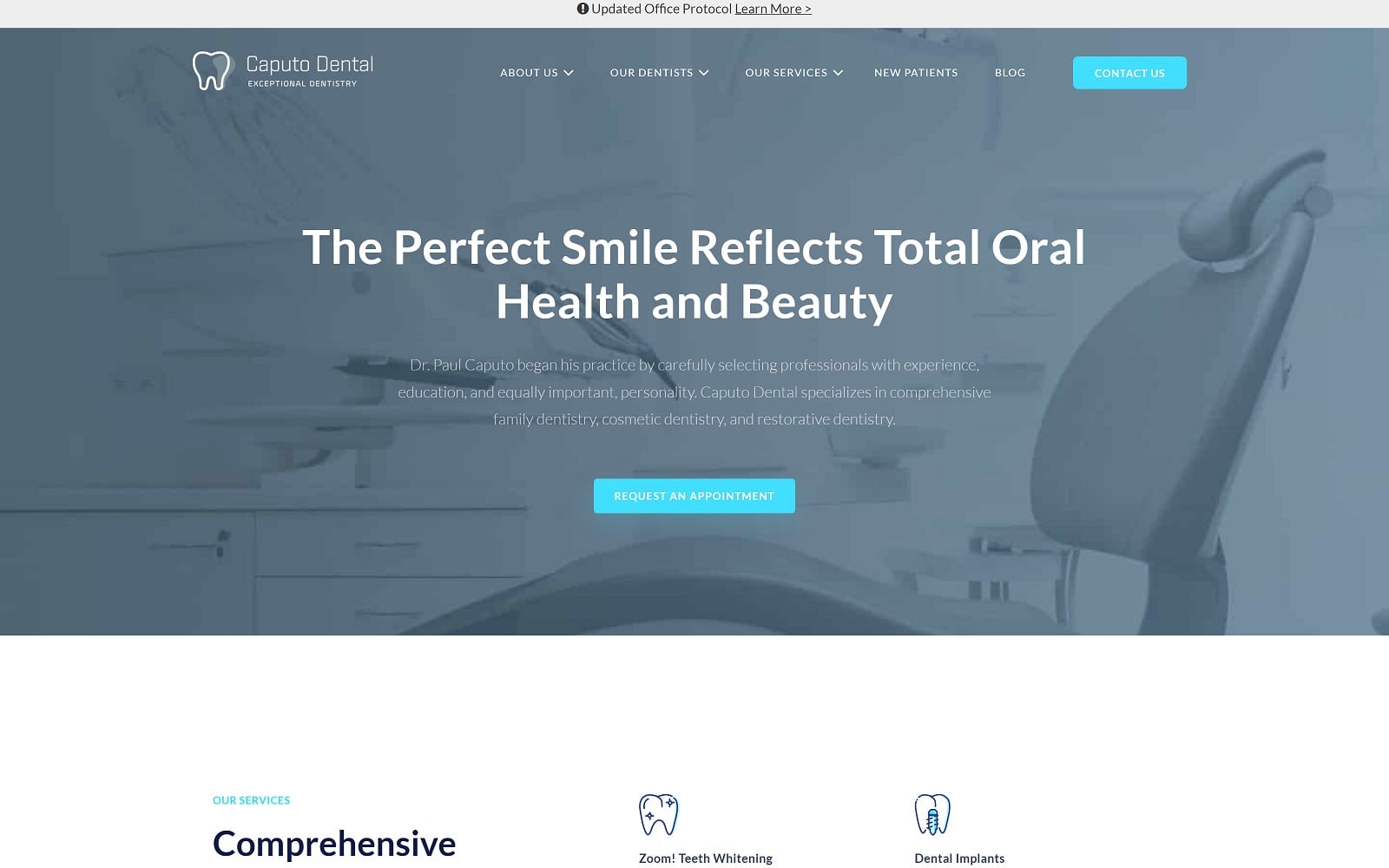 The screenshot of caputo dental paulcaputodds. Com dr. Paul caputo website