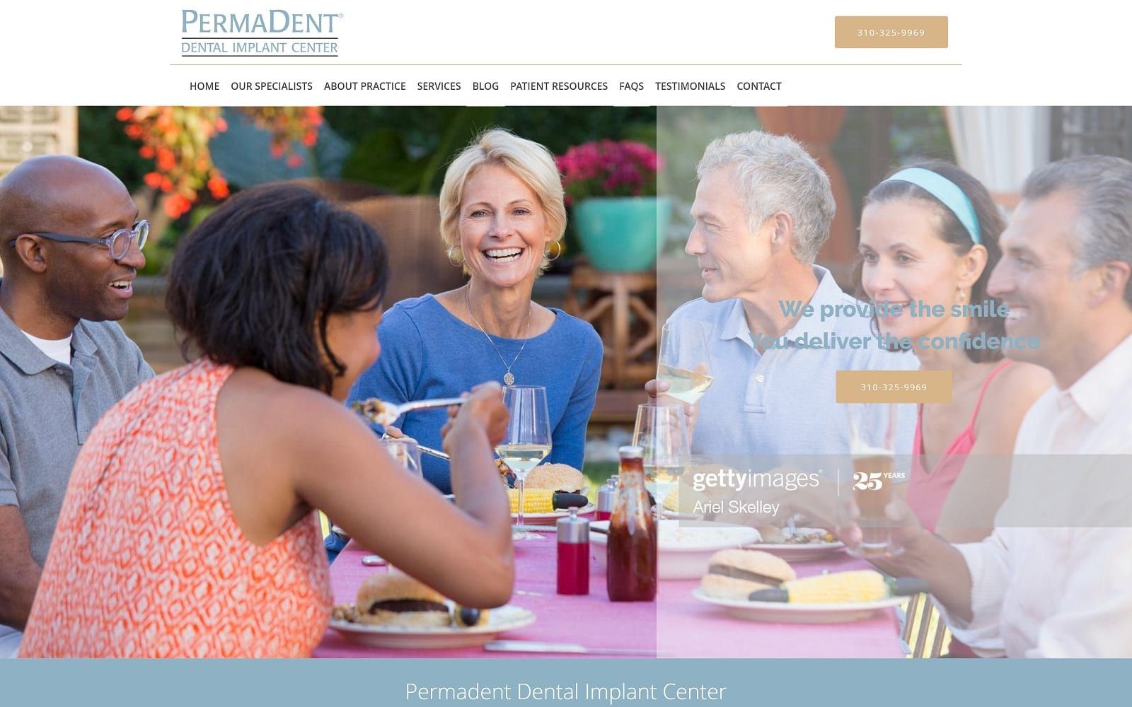 The screenshot of permadent dental implant center permadent. Com website
